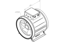 Ruck ETAMASTER rörfläkt med EC-motor 2960m³/h - Ø 315 mm + manövrering potentiometer 10 kO