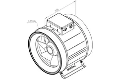 Ruck ETAMASTER rörfläkt med EC motor 3320m³/h - Ø 355 mm + manövrering potentiometer 10 kO