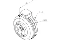 Ruck rörfläkt 440m³/h – Ø 150 mm + elektronisk variabel styrning 1,0 A