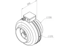 Ruck rörfläkt 460m³/h – Ø 160 mm + elektronisk variabel styrning 1,0 A