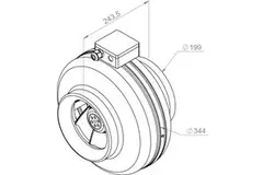Ruck rörfläkt 1040m³/h – Ø 200 mm + elektronisk variabel styrning 1,0 A