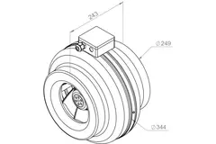 Ruck rörfläkt 1090m³/h – Ø 250 mm + elektronisk variabel styrning 1,0 A
