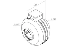 Rörfläkt 100 mm centrifugal - RS 100L 20