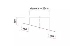 Thermoduct takplåt av aluminium till ventilationshuv diameter 150 mm - 22 grader