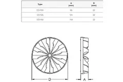 Backspjäll i plast: diameter 100 mm EEV100