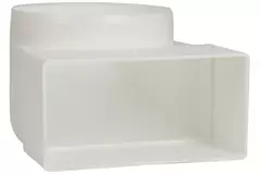 Rektangulär böj av plast vertikal 90° 100 mm i diameter 110x55 - KLD.