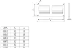 Metallgaller 300x100 mm, grått - MR3010P