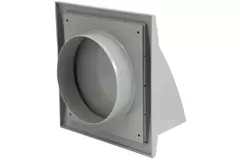 Fasadgaller med backspjäll 150x150 mm diameter 100 mm, grått - ND10FVP