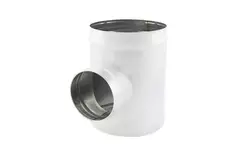 T-stycke i spiral, diameter 160 mm - 125 mm (90 grader) (sendzimirförzinkat) RAL9010