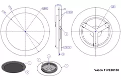 Vasco designtakventil deluxe rund (inkl. smiley)