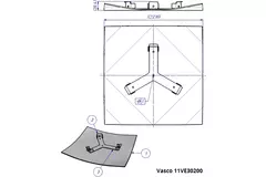 Vasco designtak- eller väggventil deluxe fyrkantig böjd (inkl. smiley)