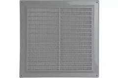 Fyrkantigt ventilationsgaller med grill 250x250, grått