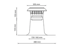 Plåttak ventilation med plastlock Ø 150-160 mm