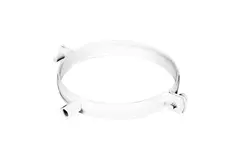 Vitt fäste av metall till rör, 125 mm i diameter - RAL 9010