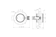 Brandspjäll rund kompakt 200 mm servomotor 24V - E-FDC DD M24 D200