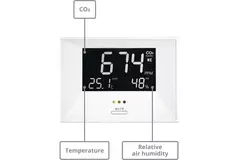 CO2-monitor - luftindikator med temperatur- och luftfuktighetsvisning