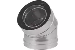 Koncentrisk diameter 80 - 125 mm böj 45 gr I316L/I304 (D0,5/0,6) (inkl. gummitätning innerrör)