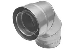 Koncentrisk diameter 80 - 125 mm böj 90 gr I316L/I304 (D0,5/0,6) (inkl. gummitätning innerrör)