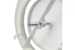 Dräneringsventil till fläkt av metall Ø 200 mm RAL 9010 med fjäderklämma - DVSC200