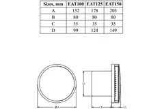 Badrumsfläkt rund Ø 100 mm antracit - design EAT100A