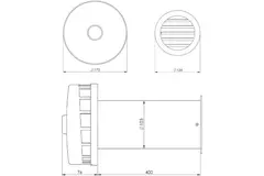 Isolerad fasadventil för naturlig ventilation Ø 100 mm SPK2-100