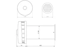 Isolerad fasadventil för naturlig ventilation Ø 125 mm SPK2-125