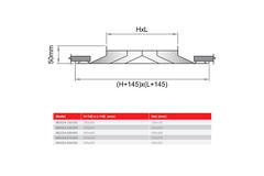 Spaltdiffusor med 4-sidig luftfördelning MDCD4-300/445 - RAL9016