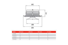 Ventilationsavgasventil metall 125 mm med friktionsfjädrar - DVS-C125 - RAL 9016