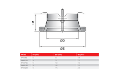 Ventilationsavgasventil 160 mm med metallfjädrar - EAV-C160 RAL9010