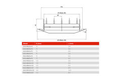 ClimaConnect kanalgaller, dubbelt justerbart, 525 x 125 mm, för rör 315–900 mm – obelagt