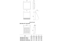 Decentraliserad WTW HRU vägg Ø150 med fjärrkontroll - 60 m³/h - HRU-WALL-RC-150-60-PEG