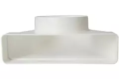 Rektangulär böj av plast vertikal 90°, Ø 125 mm - 220X55mm KLD25-125