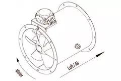 Axial 315 mm rektangulär in-line extraktion – AL 315 D2 01