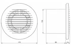 Badrumsfläkt rund Ø 125 mm vit - standard EA125