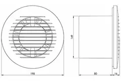 Badrumsfläkt rund Ø 150 mm vit - basic EA150