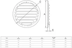 Runt ventilationsgaller av metall Ø 160 mm, brunt - MR160B – RAL8016