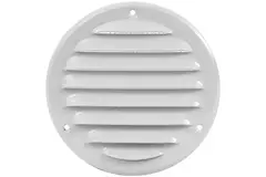 Runt ventilationsgaller av metall 100 mm vit  - MR100 - RAL9016