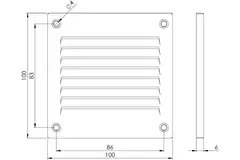 Metallgaller 100x100 mm svart - MR1010M - RAL9005
