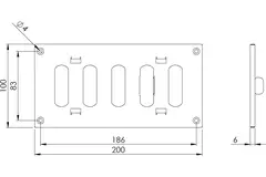 Justerbart metallgaller 200x100, vit  - MR2010R - RAL9016