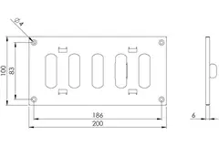 Justerbart metallgaller 200x100, svart - MR2010RM - RAL9005