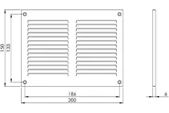 Metallgaller 200x150 mm, vit  - MR2015