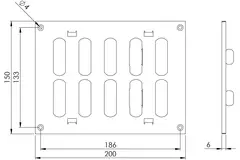 Justerbart metallgaller 200x150, vit  - MR2015R - RAL90