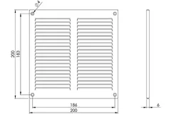 Metallgaller 200x200 mm, vit  - MR2020