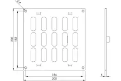 Justerbart metallgaller 200x200, vit  - MR2020R - RAL9016