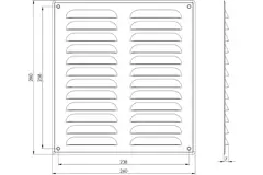 Fyrkantigt ventilationsgaller av metall 260x280 mm koppar - MR2628Cu
