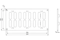 Justerbart metallgaller 300x150 mm, vit  - RAL9016