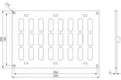 Justerbart metallgaller 300x200, vit  - MR3020R - RAL9016