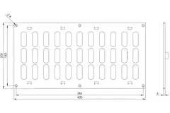 Justerbart metallgaller 400x200, vit  - MR4020R - RAL9016