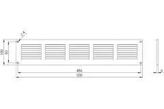 Metallgaller 500x100 mm , svart - MR5010M - RAL9005