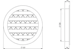 Aluminiumgaller Ø 125, brunt - MRA125B - RAL8016
